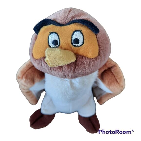 Owl Winnie the Pooh Bird Plush Stuffed Animal Bean Bag Mattel Brown Tan Lovey - Picture 1 of 4